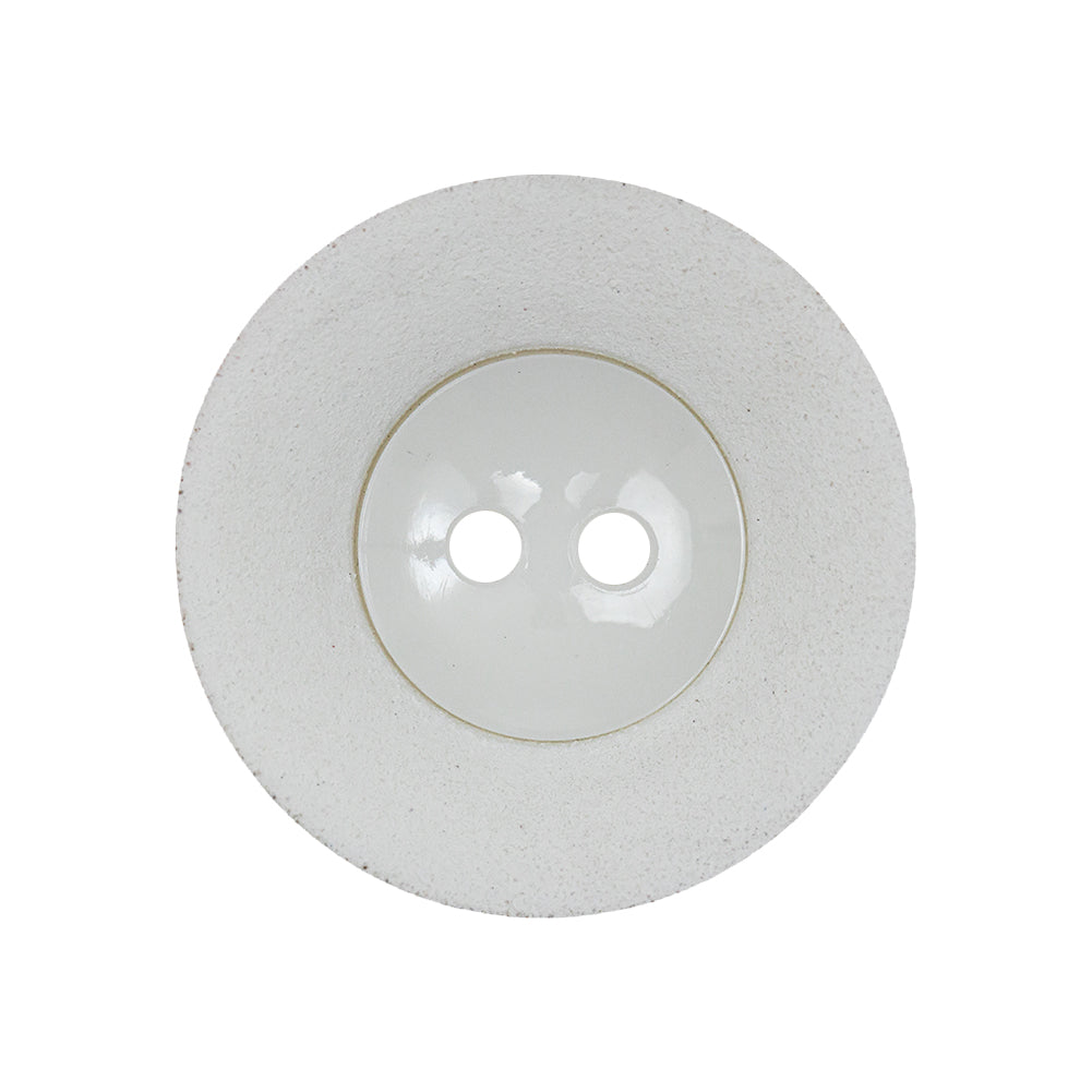 White Shiny Two-Hole Button with Matte Textured Concaving Rim - 44L/28mm