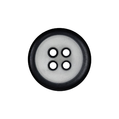 Black and Translucent Rounded Rim 4-Hole Plastic Button - 36L/23mm Detail