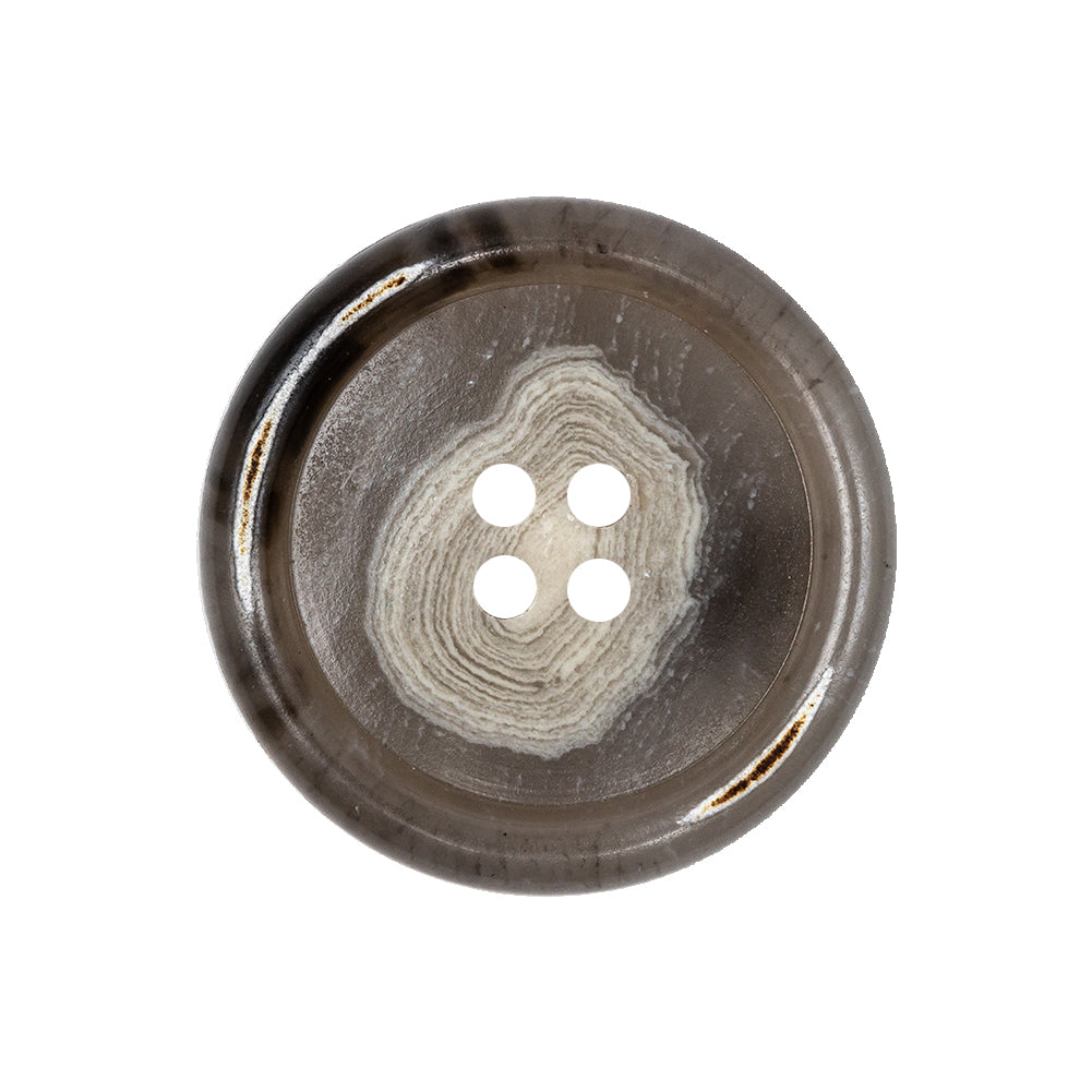 Beige, Gray and Brown Swirl Weathered 4-Hole Plastic Button - 40L/25.5mm