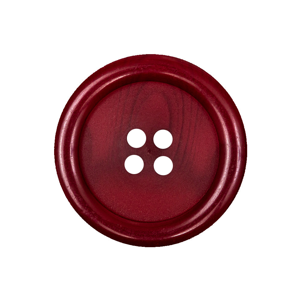 Crisp Red Tire Shaped Rim 4-Hole Plastic Button - 40L/25.5mm