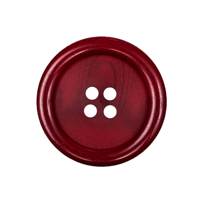 Crisp Red Tire Shaped Rim 4-Hole Plastic Button - 40L/25.5mm