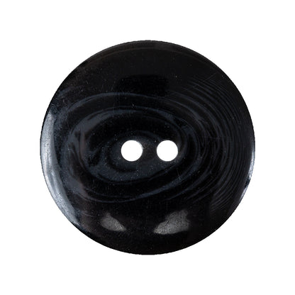 Dark Gray and Caviar Black Translucent Swirl 2-Hole Channel Style Plastic Button - 44L/28mm Detail