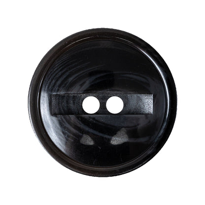 Dark Gray and Caviar Black Translucent Swirl 2-Hole Channel Style Plastic Button - 44L/28mm