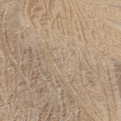 Metallic Gold and Beige Leafy Luxury Burnout Brocade Detail