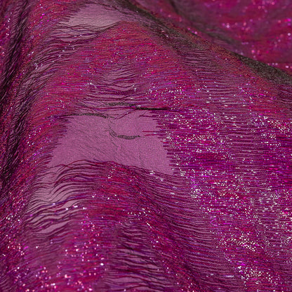 Metallic Purple Abstract Sheer Luxury Burnout Brocade Detail