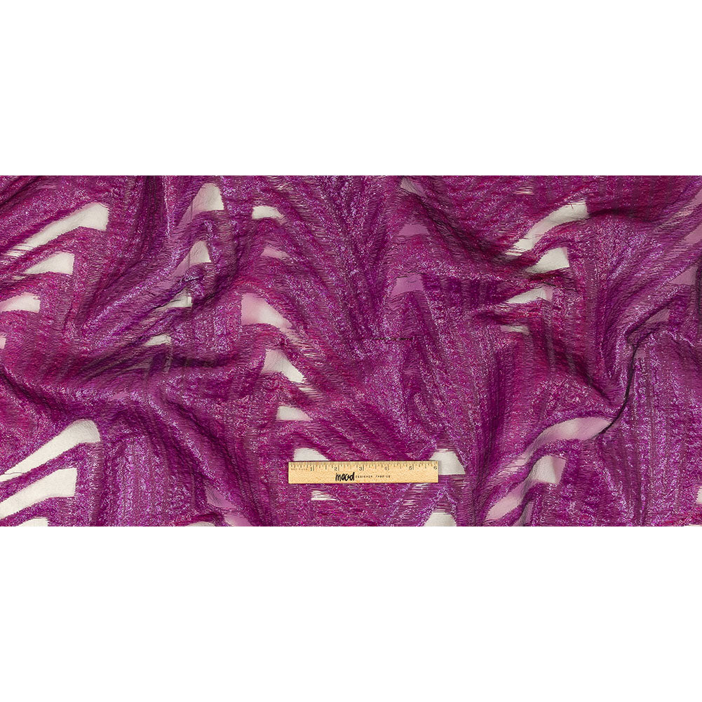 Metallic Purple Abstract Sheer Luxury Burnout Brocade Full