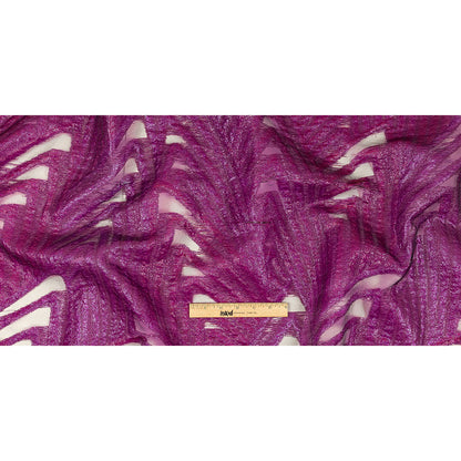Metallic Purple Abstract Sheer Luxury Burnout Brocade Full