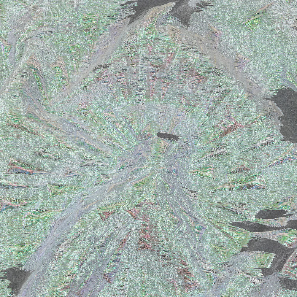 Metallic Iridescent White Shattered Glass Luxury Burnout Brocade