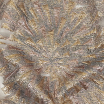Metallic Rose and Gold Shattered Glass Luxury Burnout Brocade