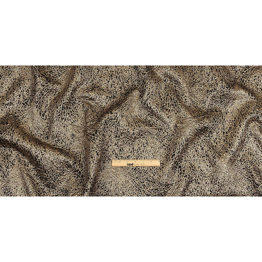 Metallic Gold and Black Fanning Leaf Veins Luxury Brocade Full