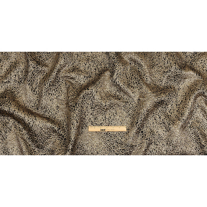 Metallic Gold and Black Fanning Leaf Veins Luxury Brocade Full