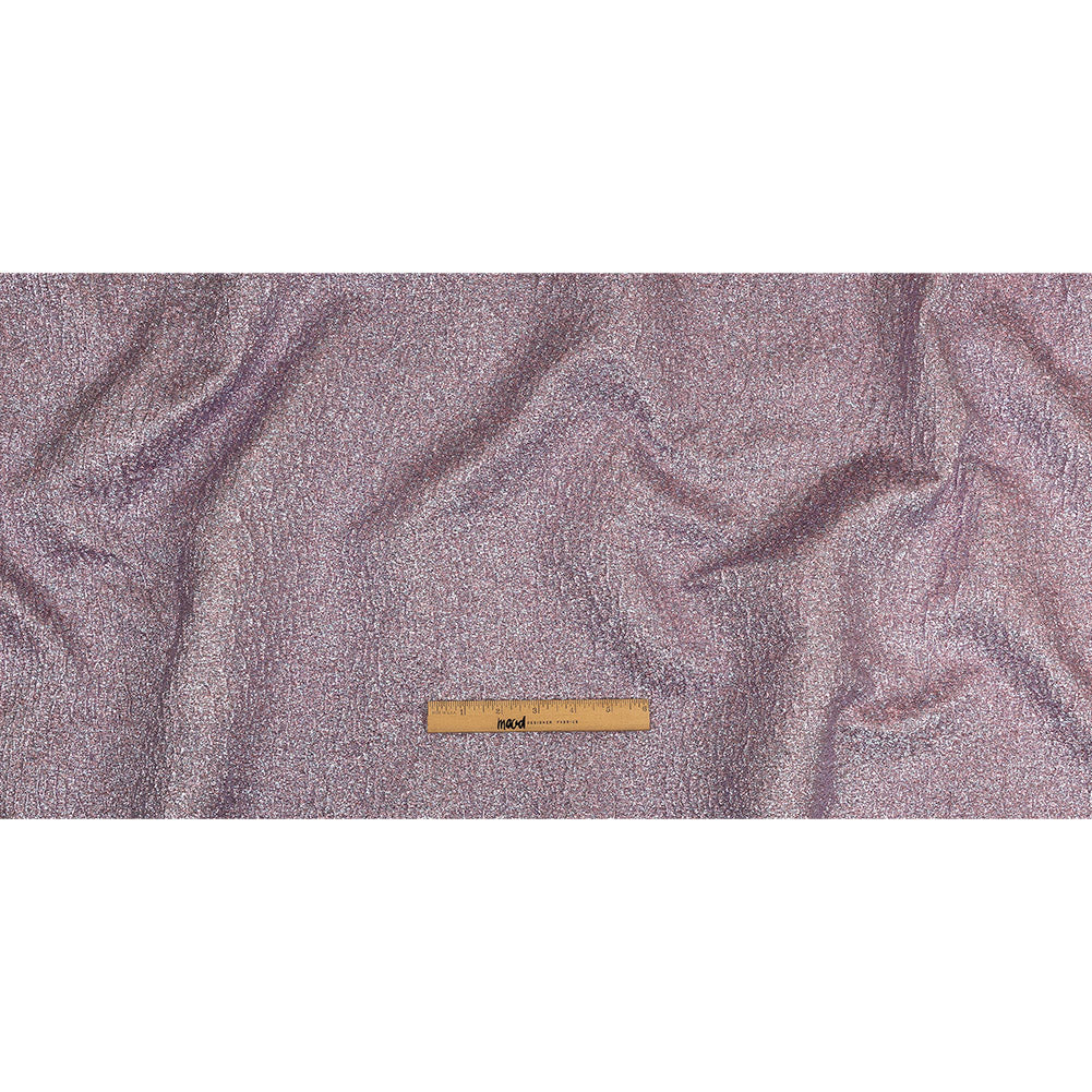 Metallic Light Blue and Pink Crackle Luxury Brocade with Smooth White Backing Full