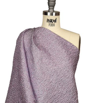 Metallic Light Blue and Pink Crackle Luxury Brocade with Smooth White Backing Drape