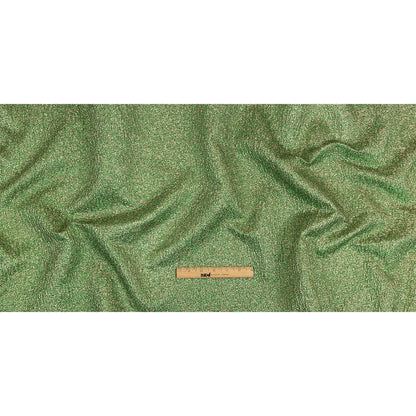 Metallic Kelly Green and Gold Crackle Luxury Brocade with Smooth White Backing Full