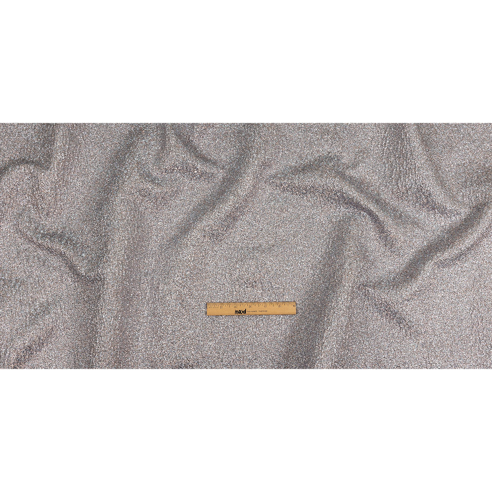 Metallic Baby Blue and Rose Gold Crackle Luxury Brocade with Smooth White Backing Full