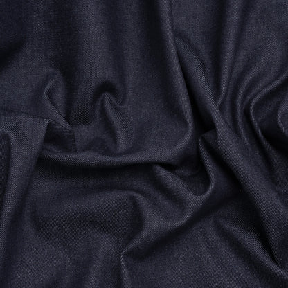 Medium Weight Stretch Cotton Denim - Dark Blue - Deadstock