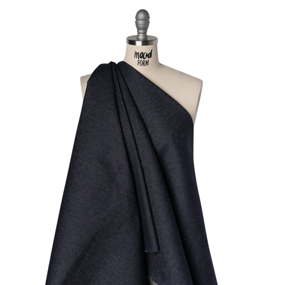 Structured Cotton Denim - Dark Blue - Deadstock Drape