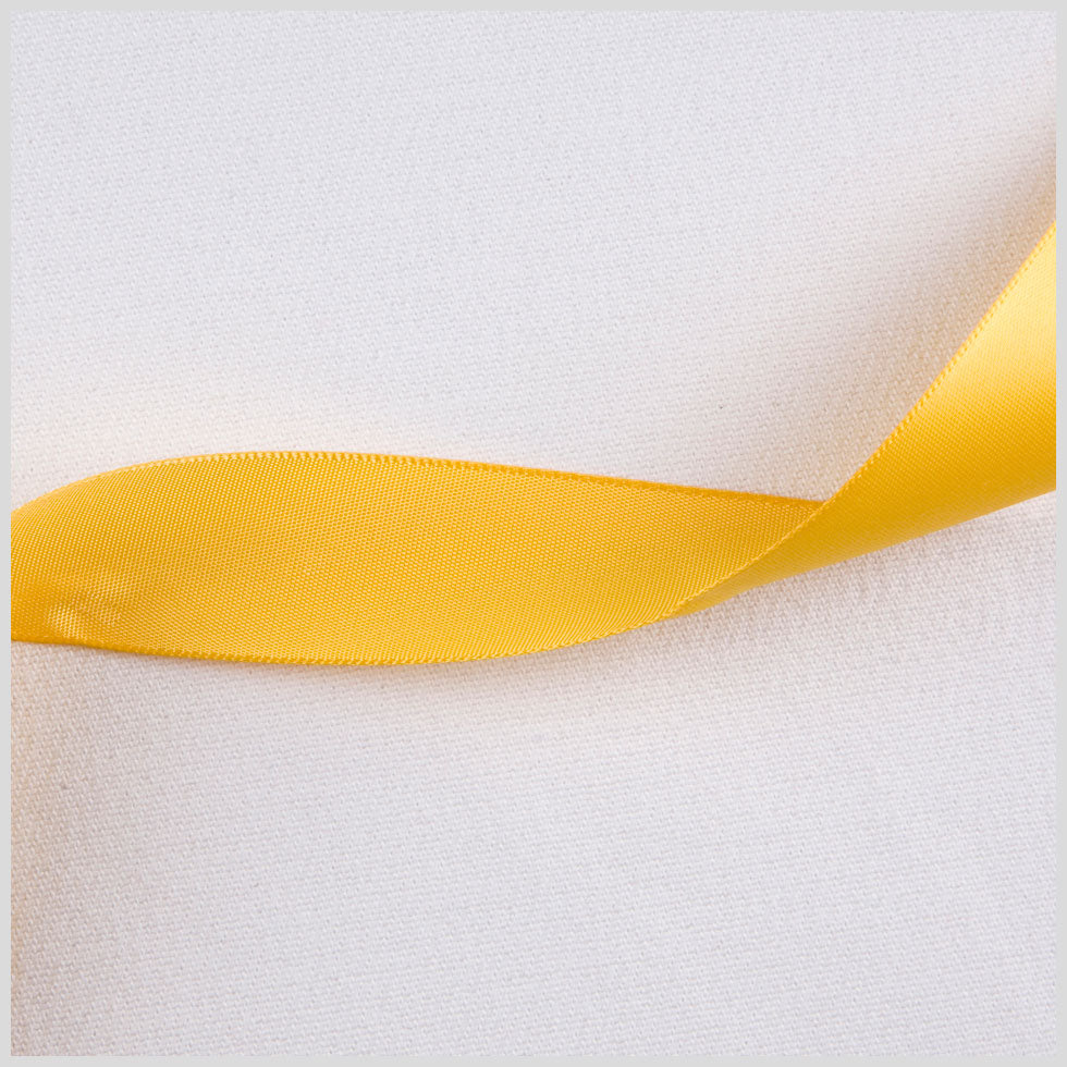 7/8" Yellow Gold Single Face Satin Ribbon