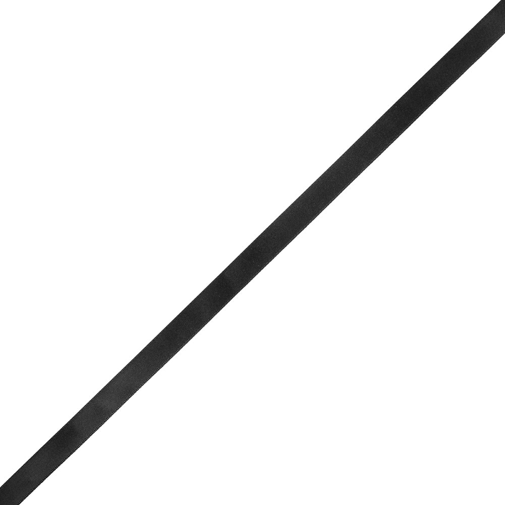 1/2" Black Single Face Satin Ribbon