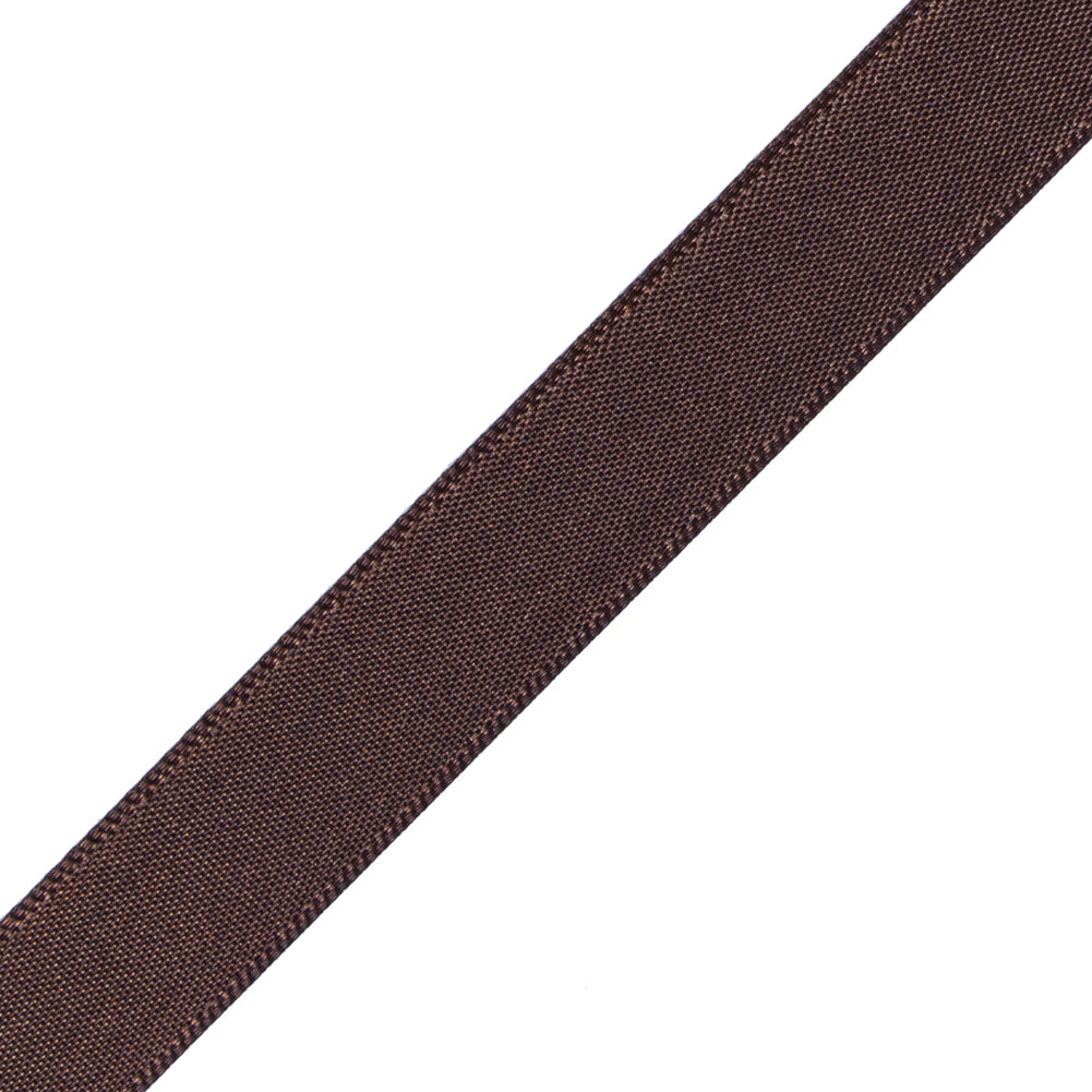 1/2" Brown Single Face Satin Ribbon Detail