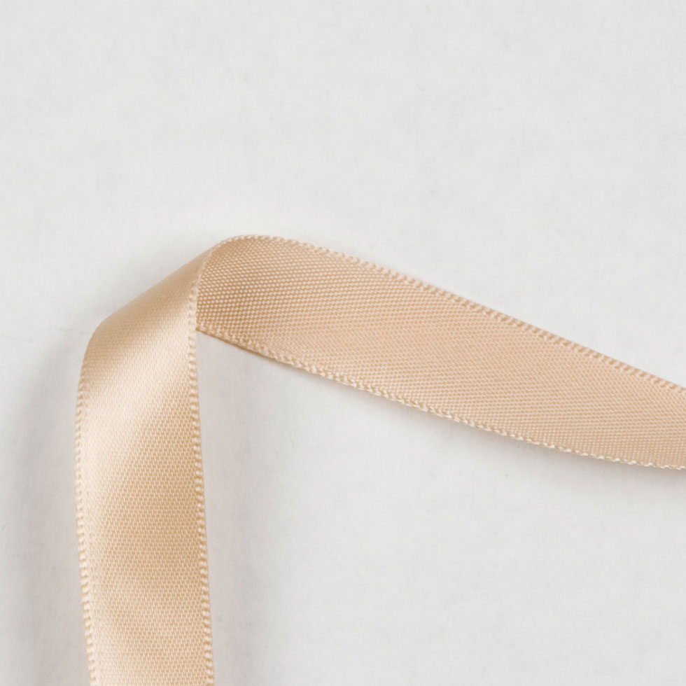 1/2" Tan Single Face Satin Ribbon Detail