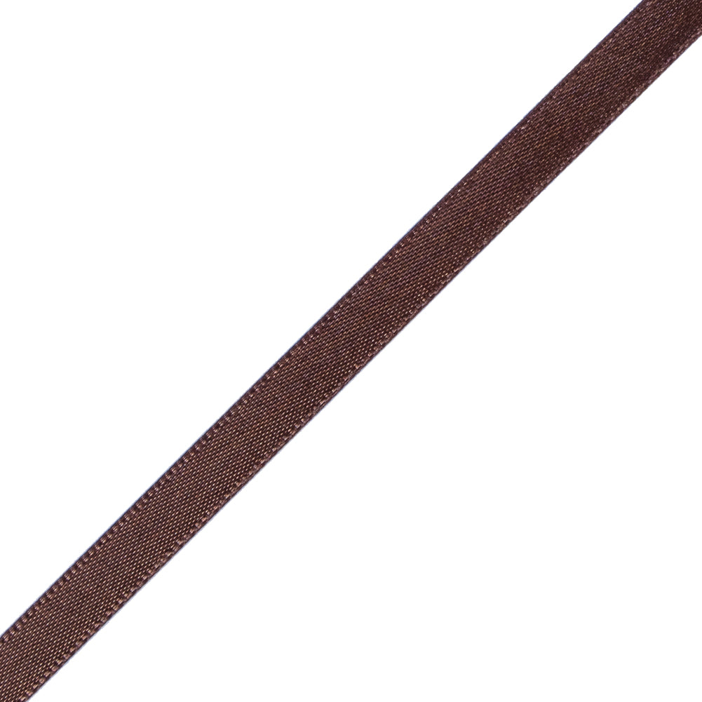 1/4" Brown Single Face Satin Ribbon Detail