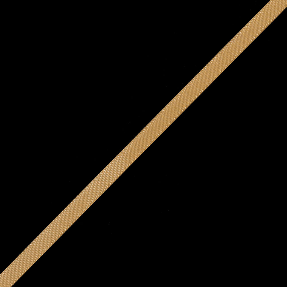 1/4" Old Gold Single Face Satin Ribbon Detail