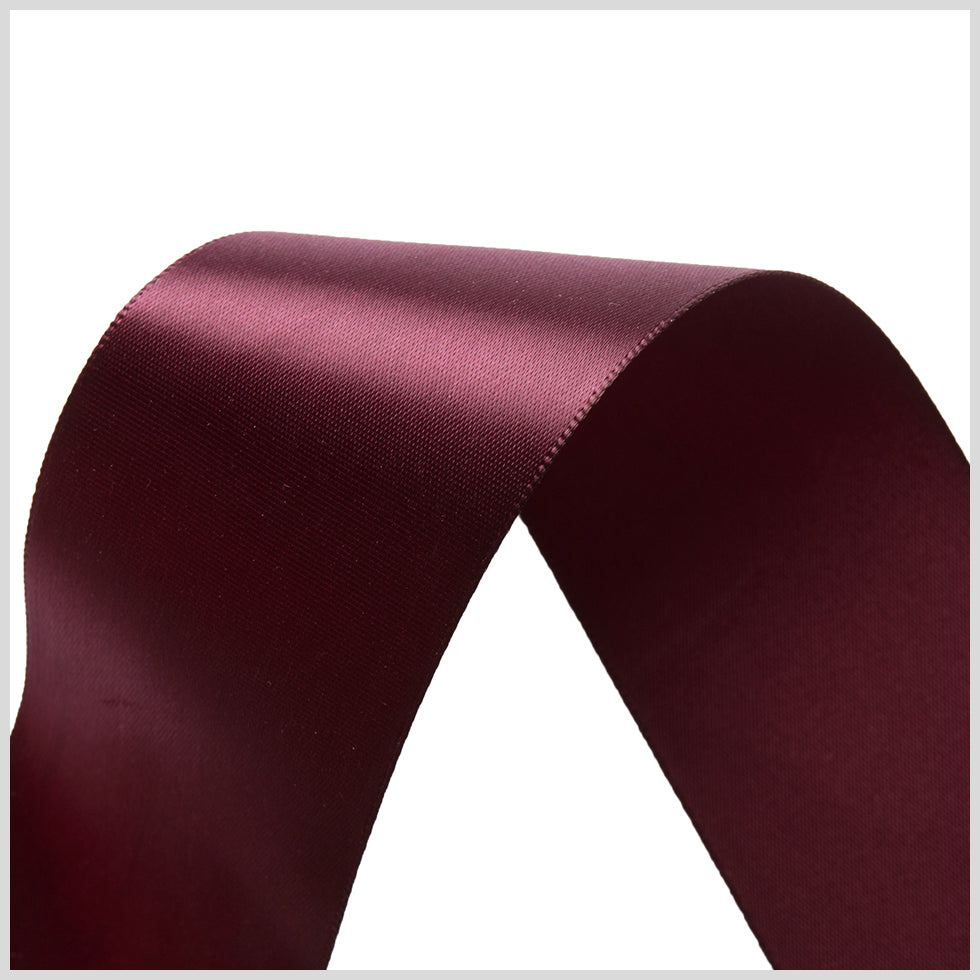 1.5" Currant Single Face Satin Ribbon Detail