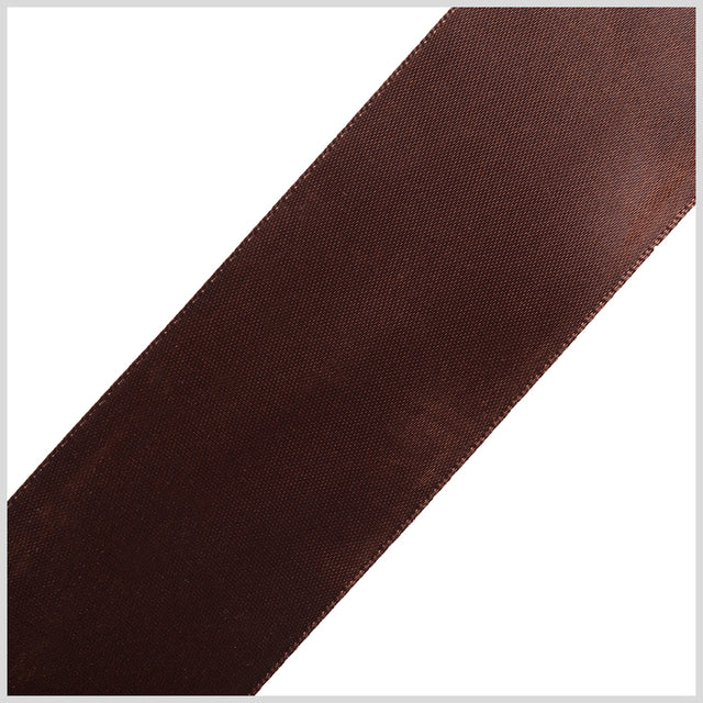 1.5" Brown Single Face Satin Ribbon