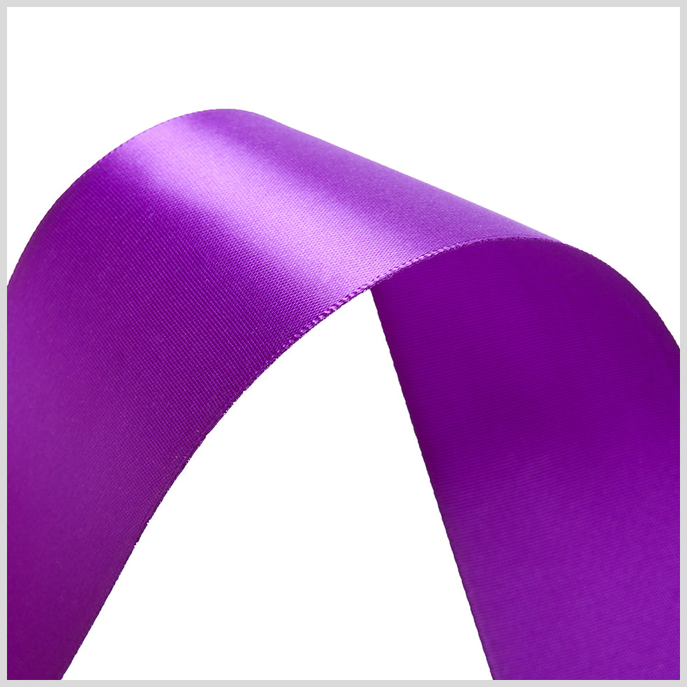 1.5" Purple Single Face Satin Ribbon Detail
