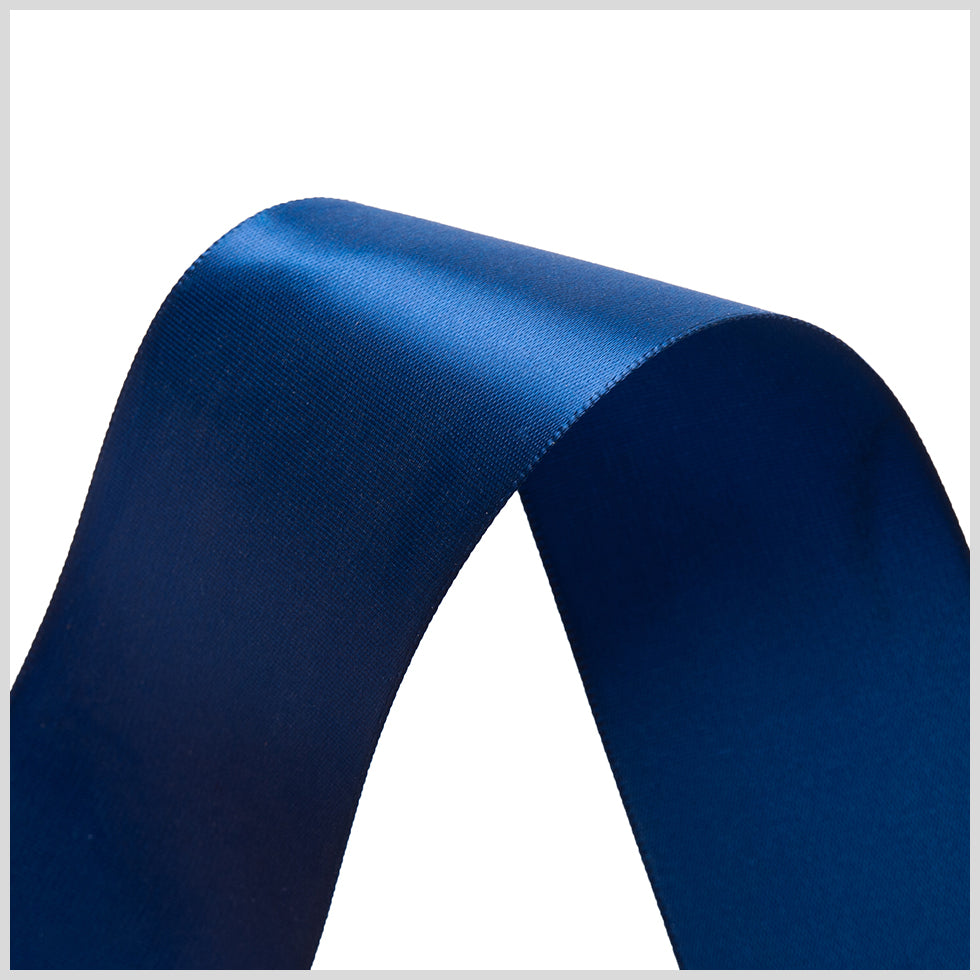 1.5" Light Navy Single Face Satin Ribbon Detail