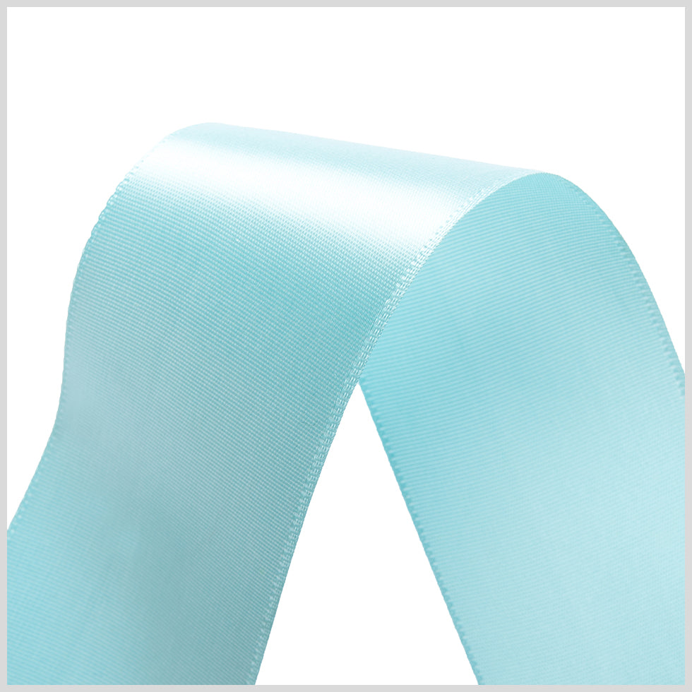 1.5" Aquamarine Single Face Satin Ribbon Detail