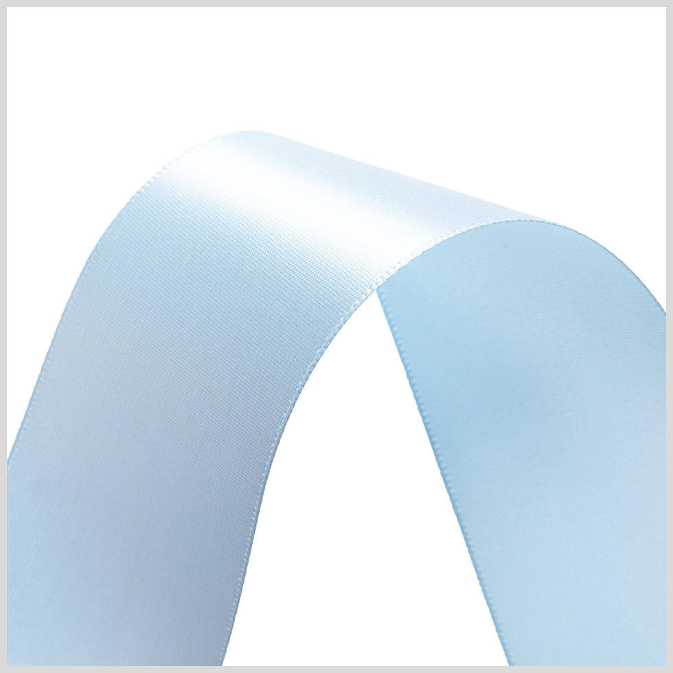 1.5" Light Blue Single Face Satin Ribbon Detail