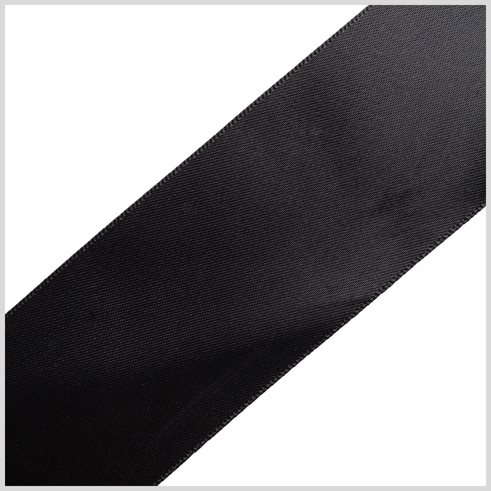 1.5" Black Single Face Satin Ribbon