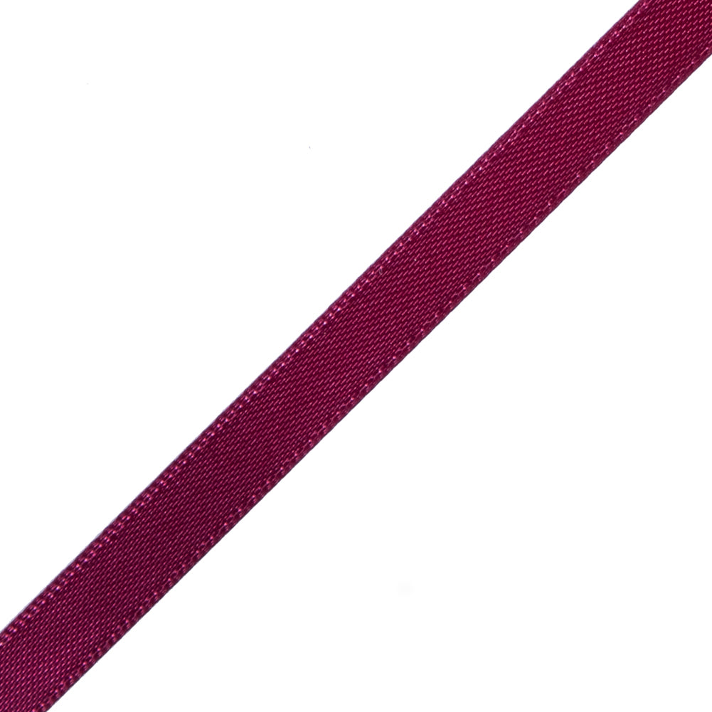 1/4" Wine Double Face Satin Ribbon Detail