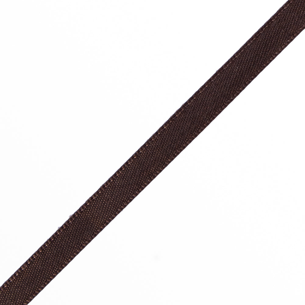 1/4" Brown Double Face Satin Ribbon Detail