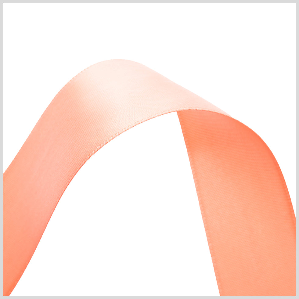 7/8" Peach Double Face Satin Ribbon Detail