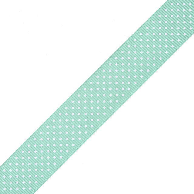 Mint Polka Dot Grosgrain Ribbon