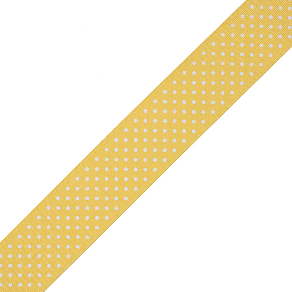 Yellow Polka Dot Grosgrain Ribbon