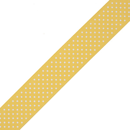Yellow Polka Dot Grosgrain Ribbon