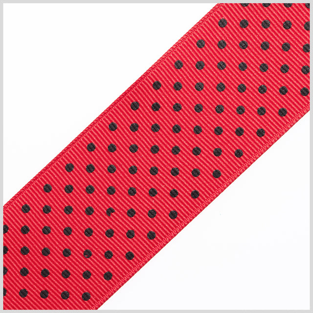 1.5" Red Polka Dot Grosgrain Ribbon