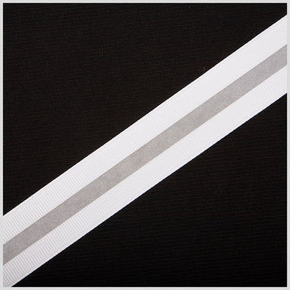 White Reflective Grosgrain Ribbon