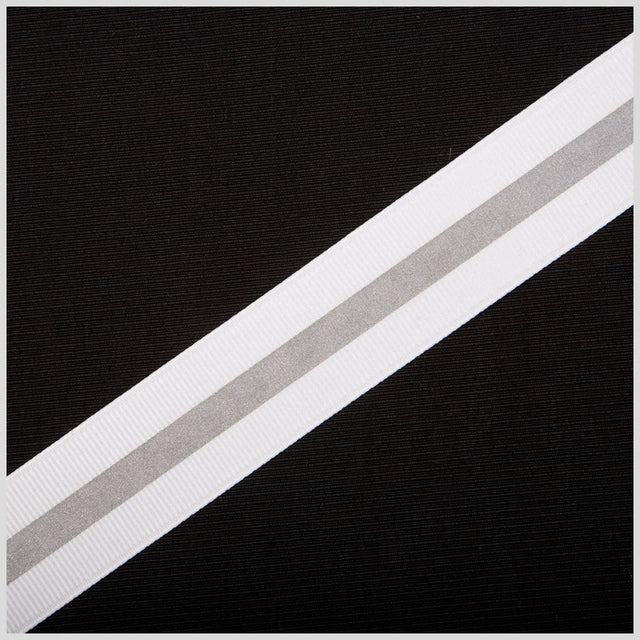 White Reflective Grosgrain Ribbon