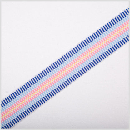 Blue/Pink/Yellow Striped Grosgrain Ribbon