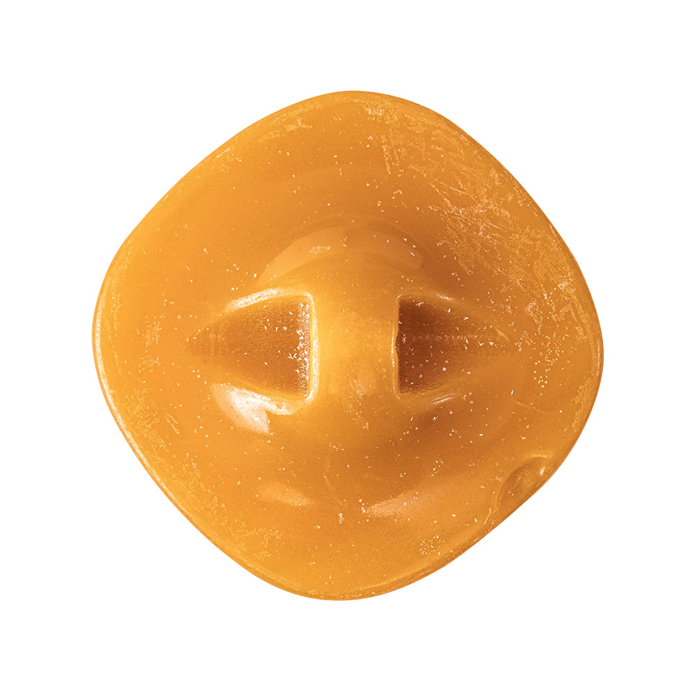 Golden Orange Iridescent Tunnel-Shank Back Button with Needle Channel - 48L/30.5mm Detail