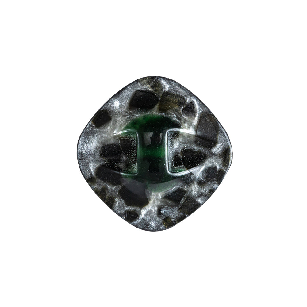 Emerald Iridescent Tunnel-Shank Back Button with Needle Channel - 36L/23mm Detail