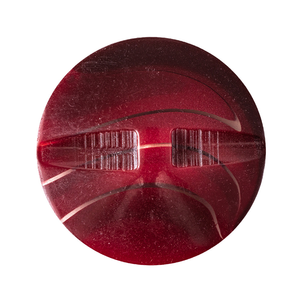 Red Pear Abstract Self-Shank Back Plastic Button - 48L/30.5mm Detail