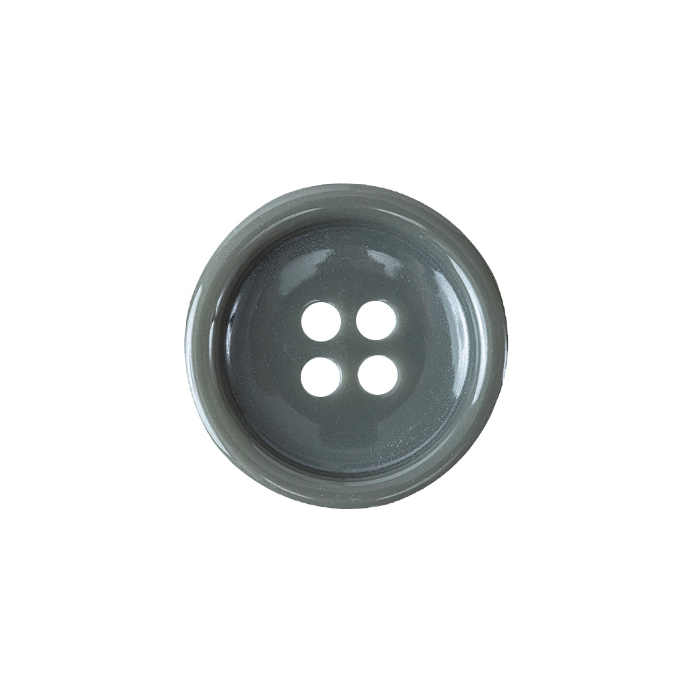 Fresh Cement Gray Shallow Plate with Pronounced Rim 4-Hole Plastic Button - 32L/20mm