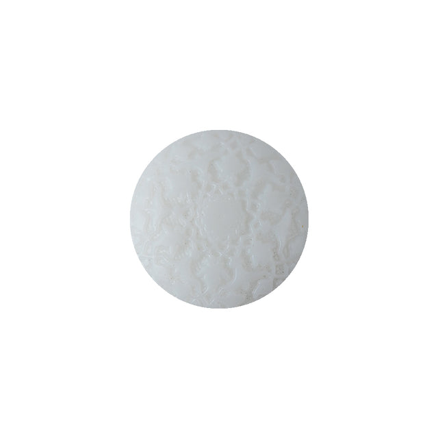 White Floral Embossed Shank Back Plastic Button - 25L/16mm