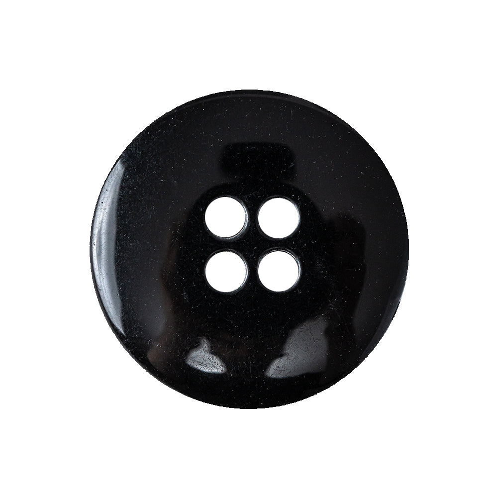 Black Deep-Set 4-Hole Plastic Button - 40L/25.5mm Detail